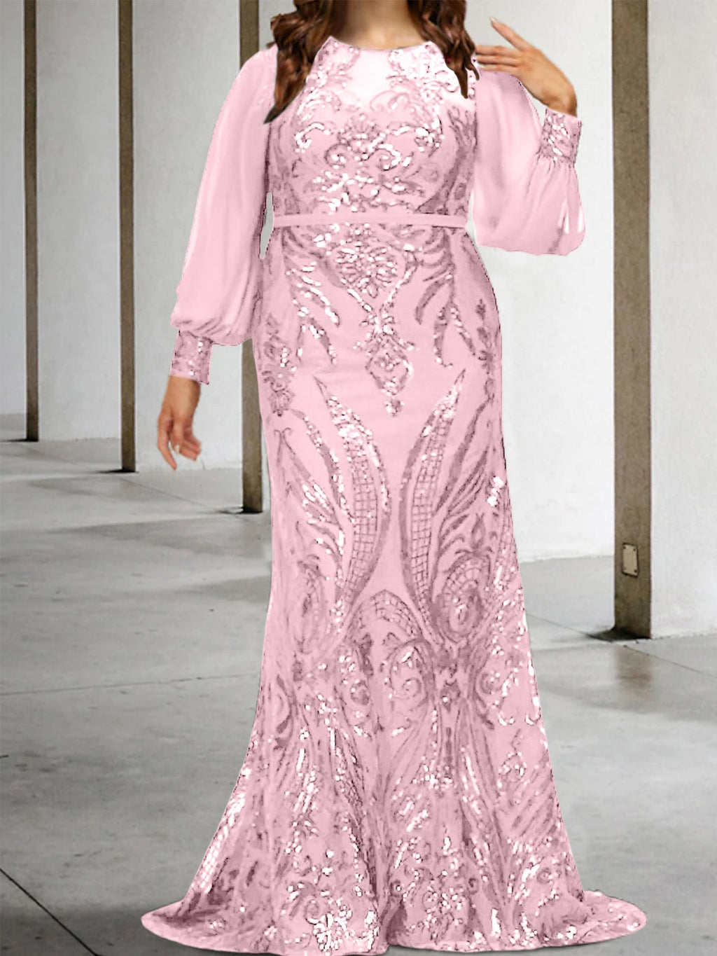 Vestidos de lantejoulas para mãe da noiva ou coluna