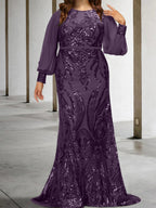 Vestidos de lantejoulas para mãe da noiva ou coluna