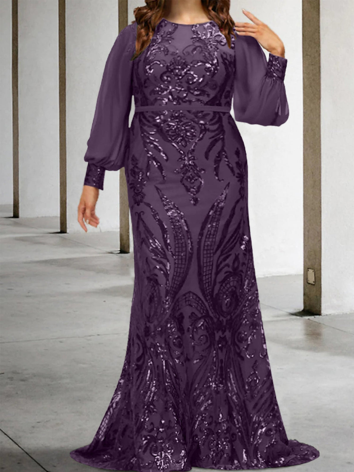 Vestidos de lantejoulas para mãe da noiva ou coluna