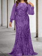 Vestidos de lantejoulas para mãe da noiva ou coluna