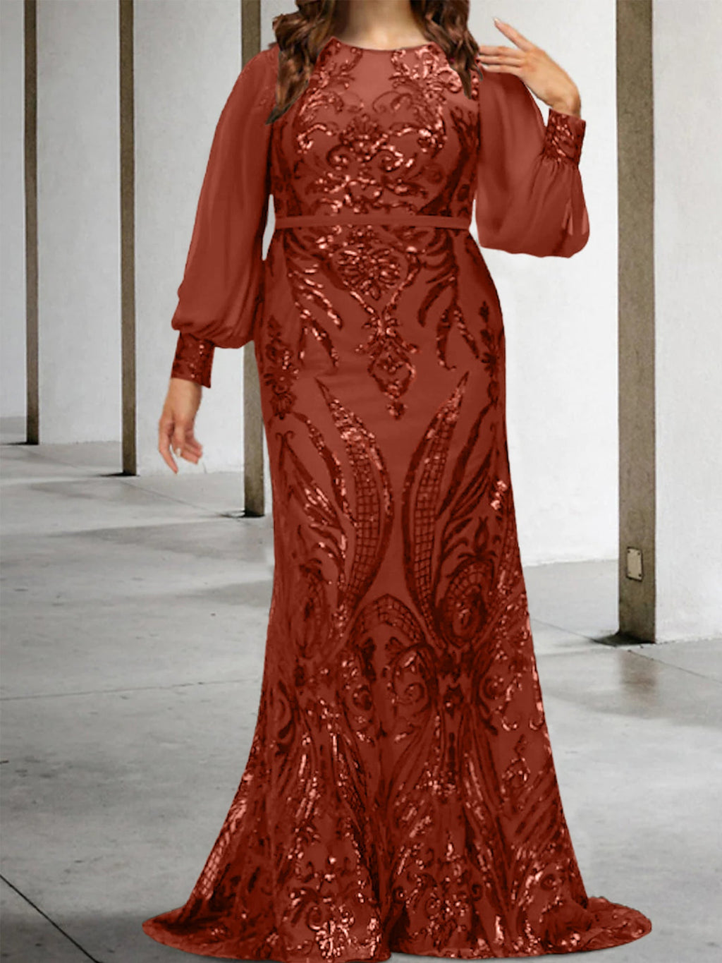 Vestidos de lantejoulas para mãe da noiva ou coluna