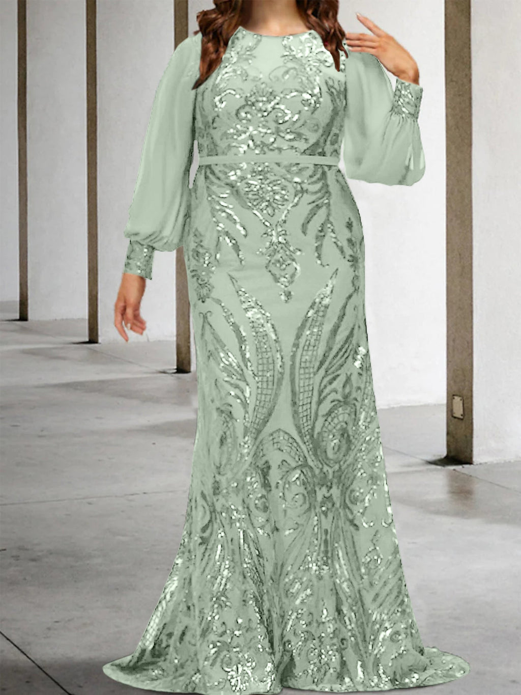 Vestidos de lantejoulas para mãe da noiva ou coluna