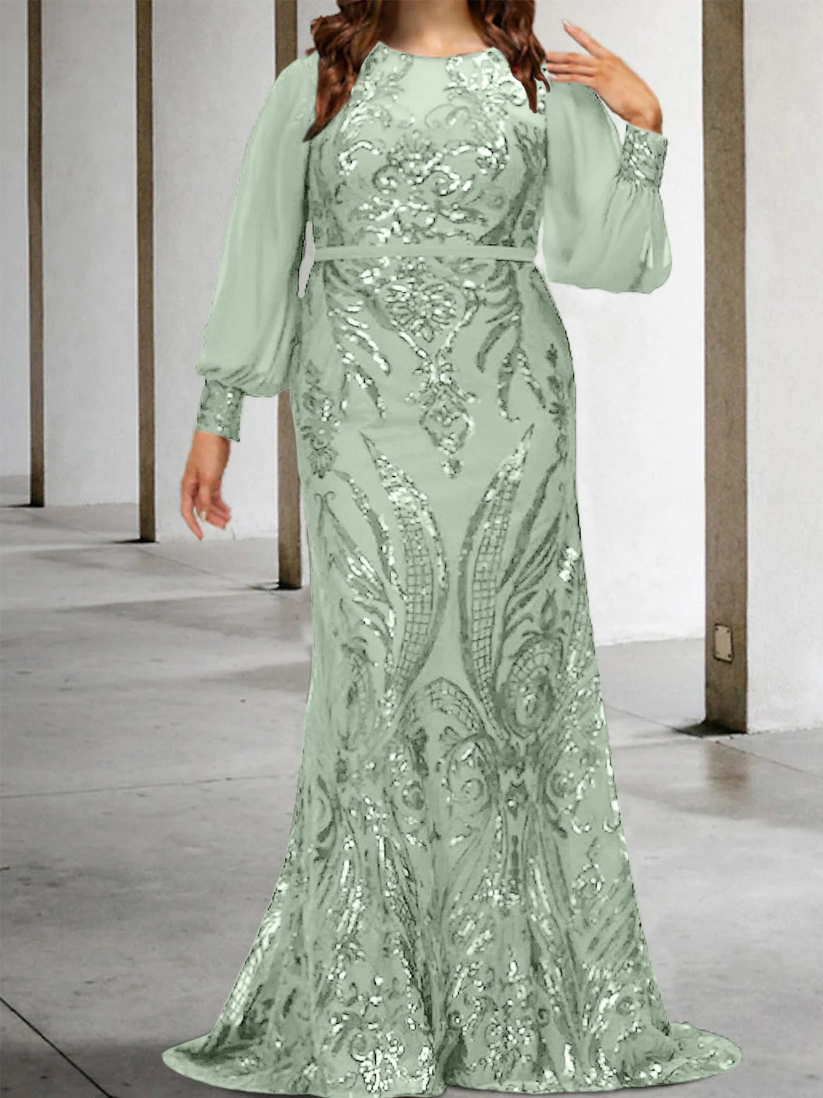 Vestidos de lantejoulas para mãe da noiva ou coluna