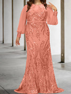 Vestidos de lantejoulas para mãe da noiva ou coluna