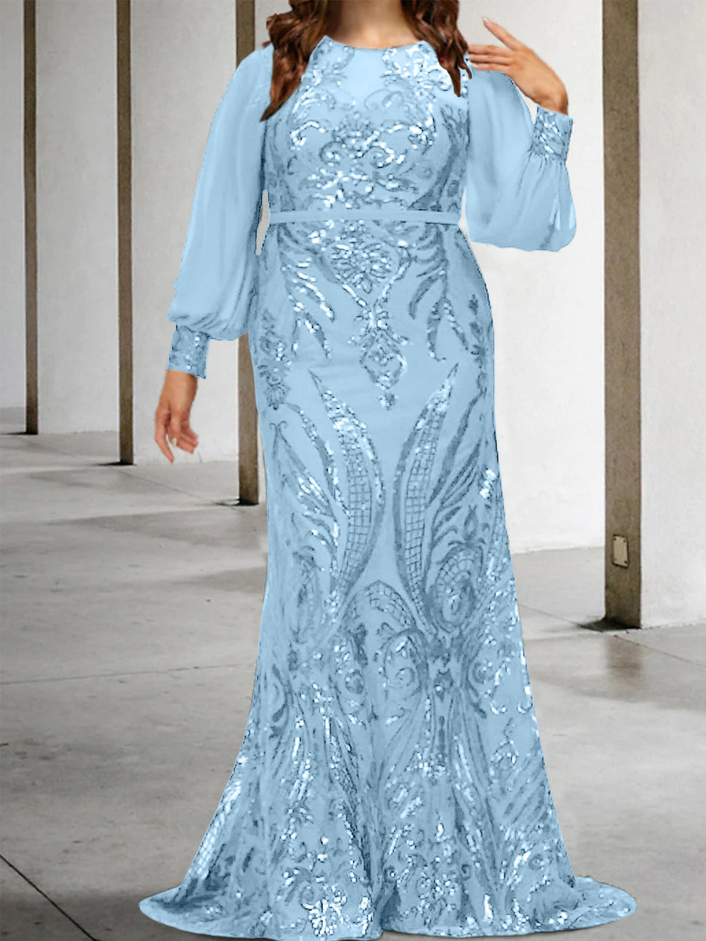 Vestidos de lantejoulas para mãe da noiva ou coluna