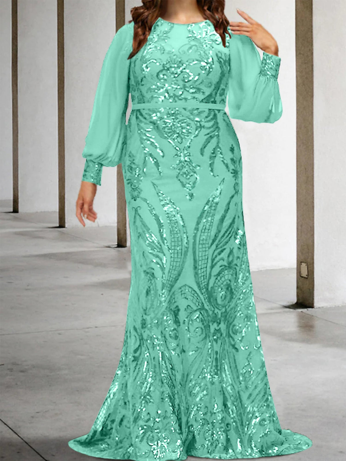 Vestidos de lantejoulas para mãe da noiva ou coluna