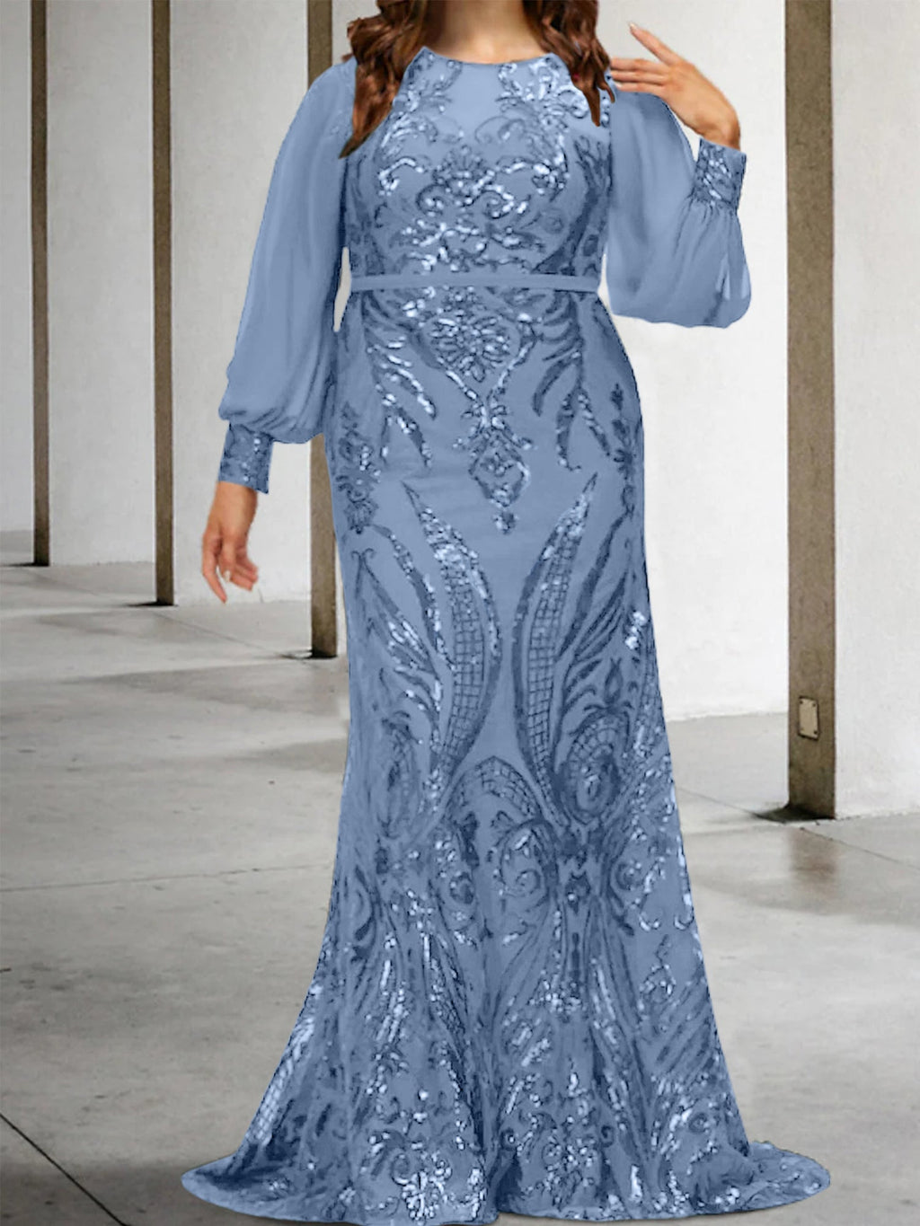 Vestidos de lantejoulas para mãe da noiva ou coluna