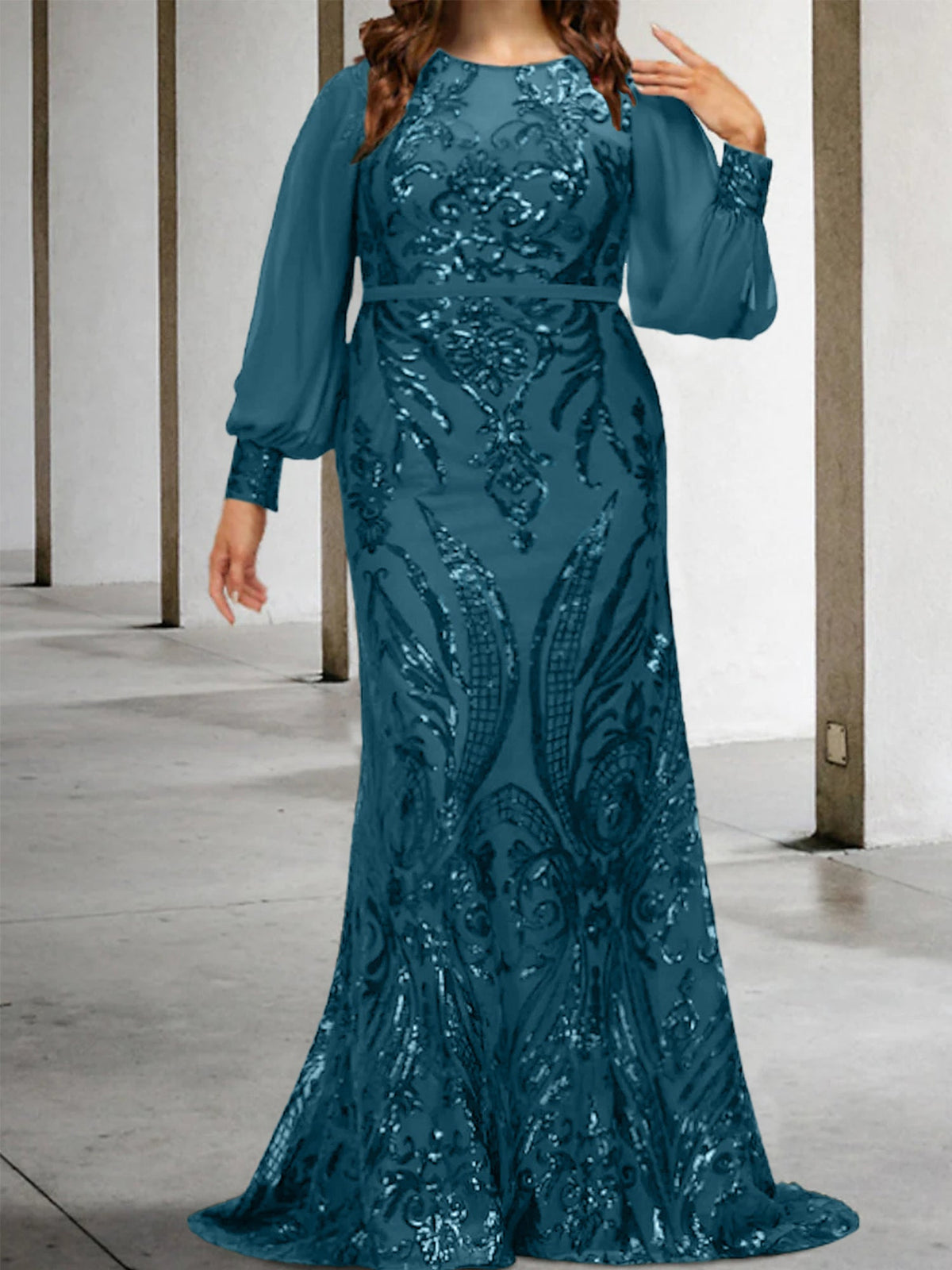 Vestidos de lantejoulas para mãe da noiva ou coluna