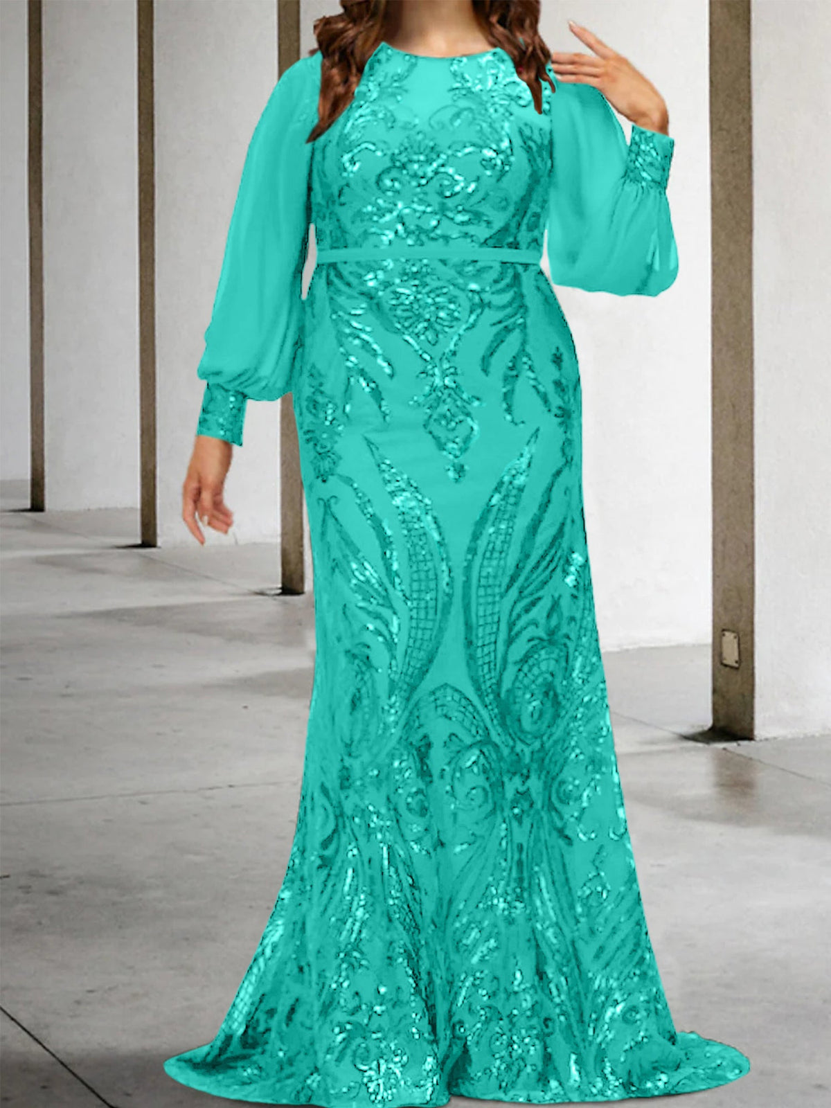 Vestidos de lantejoulas para mãe da noiva ou coluna