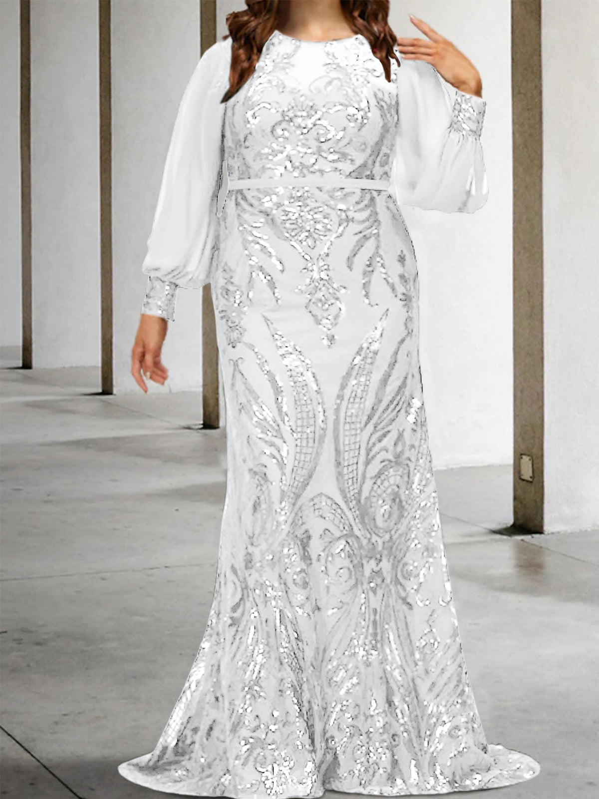 Vestidos de lantejoulas para mãe da noiva ou coluna