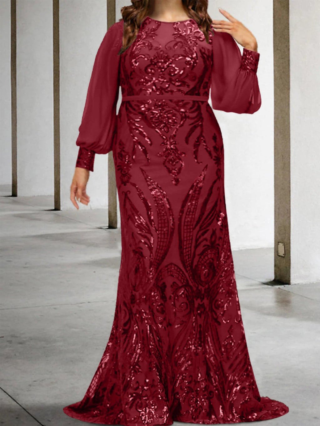 Vestidos de lantejoulas para mãe da noiva ou coluna