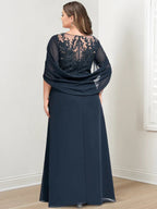 Floor Length A Line Princess Mother Of The Bride Dress Scoop Neck Sequins