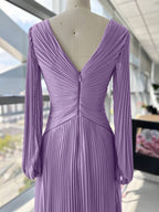 V-Neck A-Line Princess Gown for the Mother of the Bride with Ruched Detail