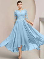 A-Line/Princess Scoop Tea-Length Mother of the Bride Dresses
