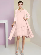 A-Line/Princess Jewel Neck Knee-Length Mother of the Bride Dresses