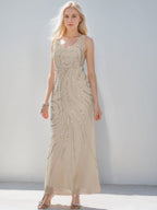 V-Neck Ankle-Length Sheath/Column Mother of the Bride Dresses with Sequins & Jacket