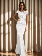 Off The Shoulder Column Gown For Mother Of The Bride Elegant Dress