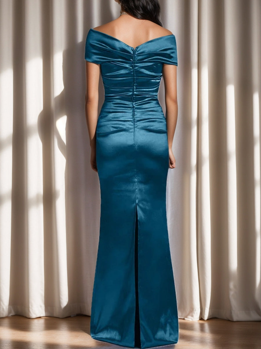 Off The Shoulder Column Gown For Mother Of The Bride Elegant Dress