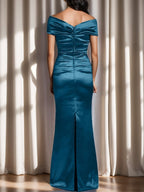 Off The Shoulder Column Gown For Mother Of The Bride Elegant Dress