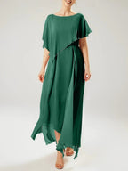 Etui/Kolumnen-Kleid mit kurzen Ärmeln für die Brautmutter mit Quaste