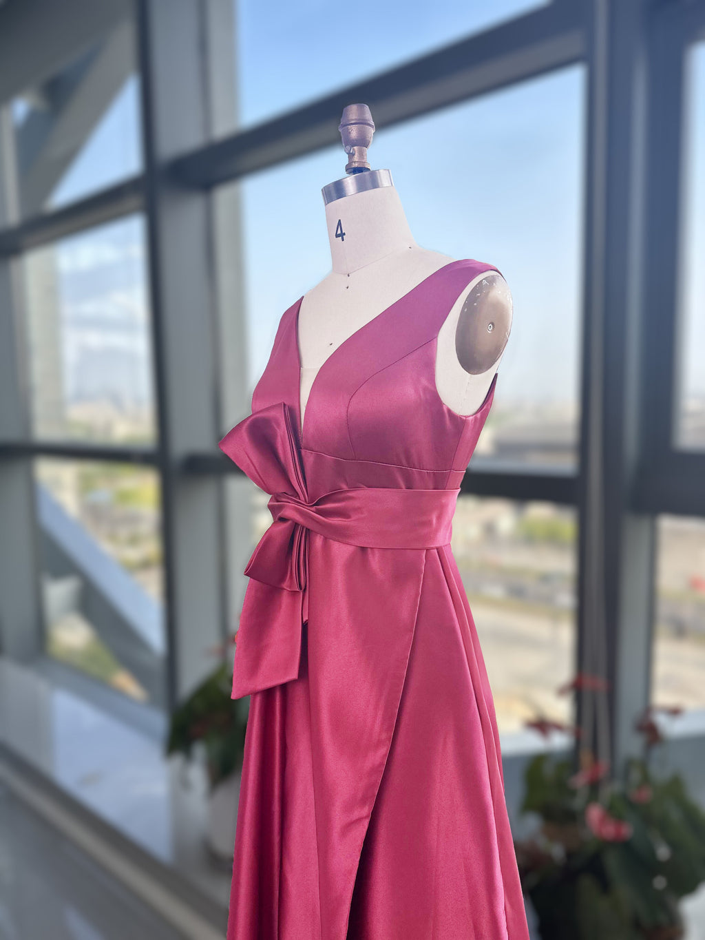 Mother Of The Bride Princess Dress V Neck Sleeveless A Line With Side Split