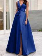 A-Line/Princess V-Neck Sleeveless Mother Of The Bride Dresses With Split Side