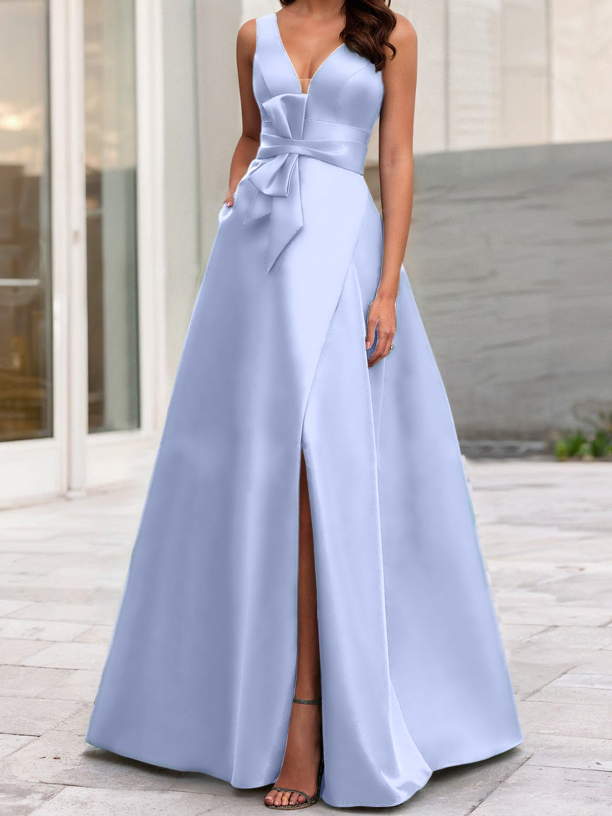A-Line/Princess V-Neck Sleeveless Mother Of The Bride Dresses With Split Side