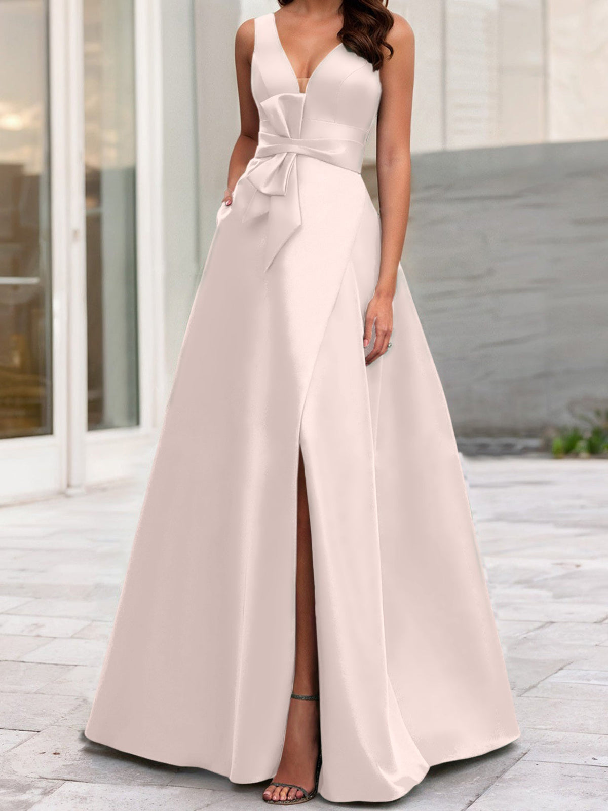 A-Line/Princess V-Neck Sleeveless Mother Of The Bride Dresses With Split Side