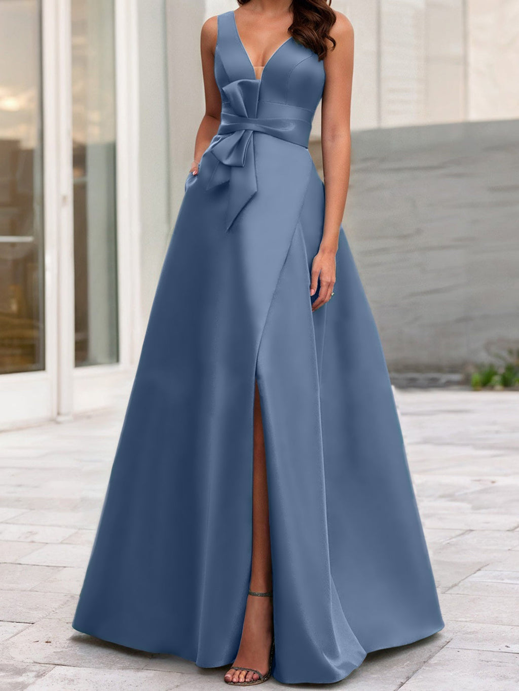 A-Line/Princess V-Neck Sleeveless Mother Of The Bride Dresses With Split Side