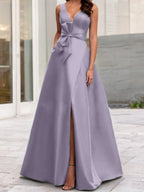 A-Line/Princess V-Neck Sleeveless Mother Of The Bride Dresses With Split Side