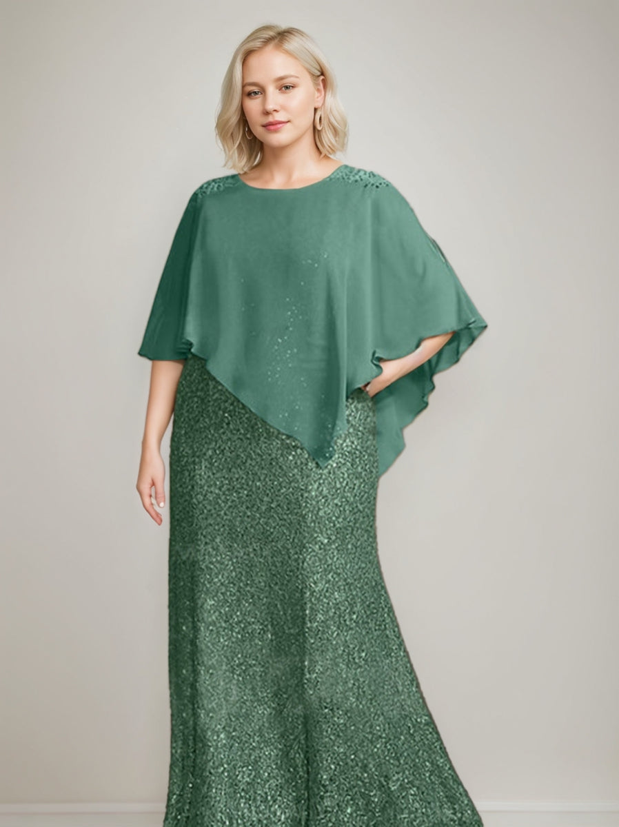 Luxurious Chiffon Floor Length Dress For Mother Of The Bride Beading Sequins