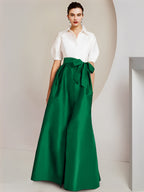A-Line/Princess Shirt Collar Short Sleeves 2 pieces Mother Of The Bride Dresses