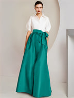 A-Line/Princess Shirt Collar Short Sleeves 2 pieces Mother Of The Bride Dresses
