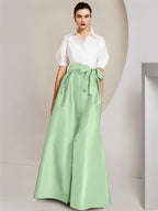 A-Line/Princess Shirt Collar Short Sleeves 2 pieces Mother Of The Bride Dresses