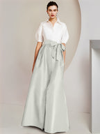 A-Line/Princess Shirt Collar Short Sleeves 2 pieces Mother Of The Bride Dresses