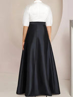 Aline Floor Length Plus Size Mother Of The Bride Two Piece Dress Bowknot
