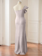 One Shoulder Floor Length Mermaid Gown For Mother Of The Bride With Side Split