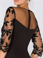 Sweetheart A-Line Princess Floor-Length Mother of the Bride Dress with 3/4 Sleeves Lace & Side Split
