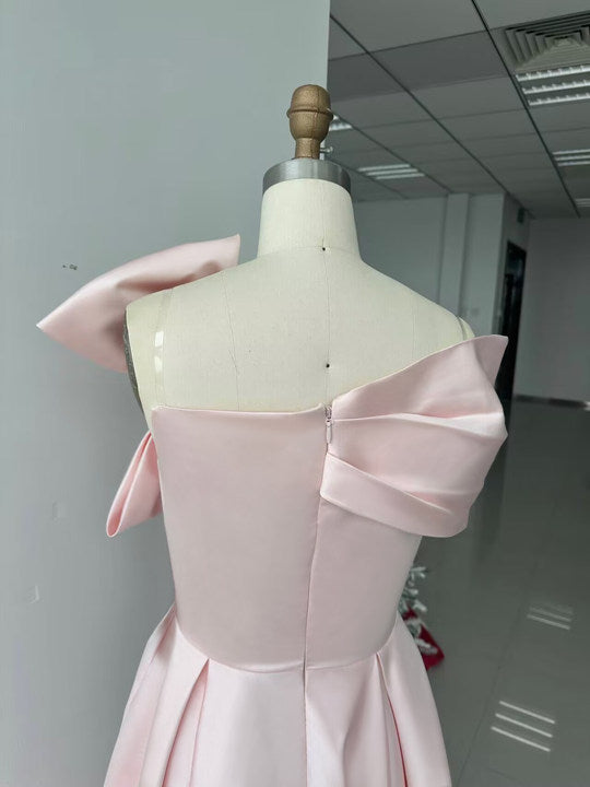 Off-the-Shoulder Sleeveless A-Line Princess Ankle-Length Mother of the Bride Dress with Bow(s)