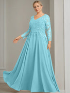 V Neck Dress With Three Quarter Sleeves Sequins Plus Size Mother Of The Bride