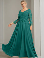 V Neck Dress With Three Quarter Sleeves Sequins Plus Size Mother Of The Bride