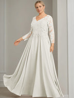 V Neck Dress With Three Quarter Sleeves Sequins Plus Size Mother Of The Bride