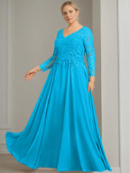 V Neck Dress With Three Quarter Sleeves Sequins Plus Size Mother Of The Bride