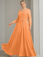 V Neck Dress With Three Quarter Sleeves Sequins Plus Size Mother Of The Bride
