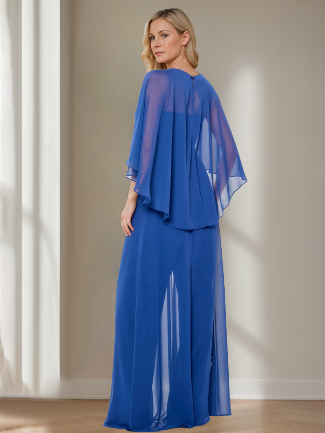 Bateau Neck Capelet Sheath Dresses for the Mother of the Bride