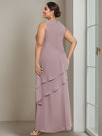 Plus Size Floor Length Sleeveless A Line Mother Of The Bride Dress With Beading
