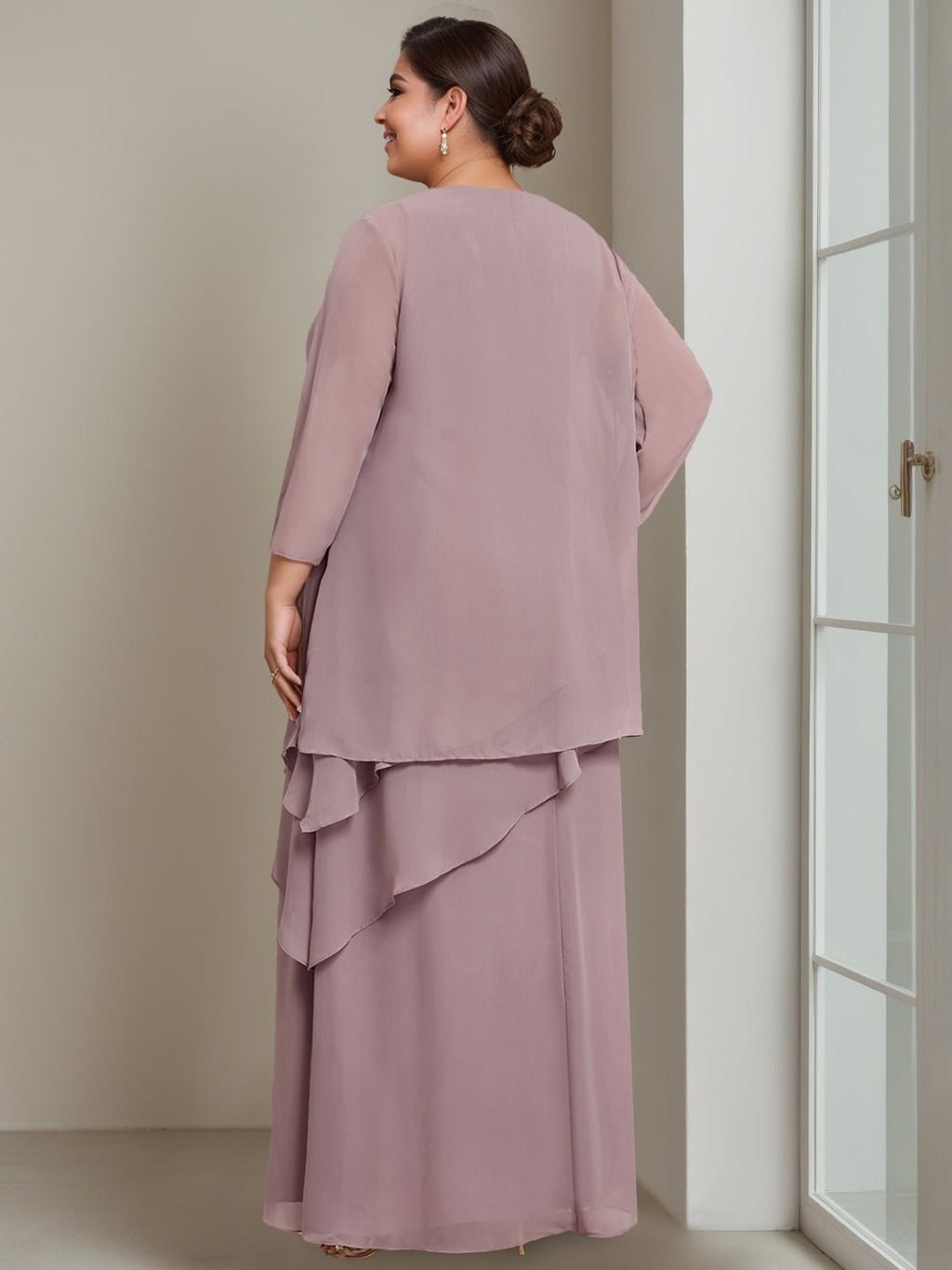 Plus Size Floor Length Sleeveless A Line Mother Of The Bride Dress With Beading