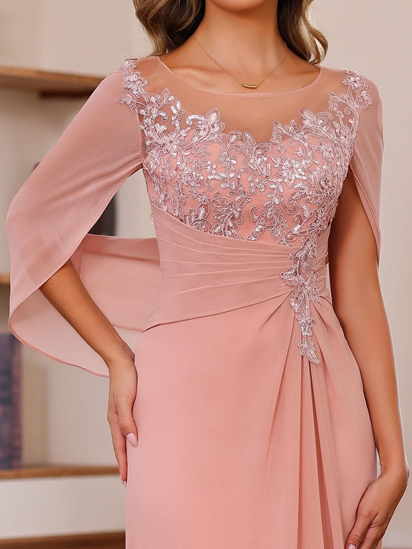 Floor Length A Line Mother Of The Bride Dresses With Pleated Sequins