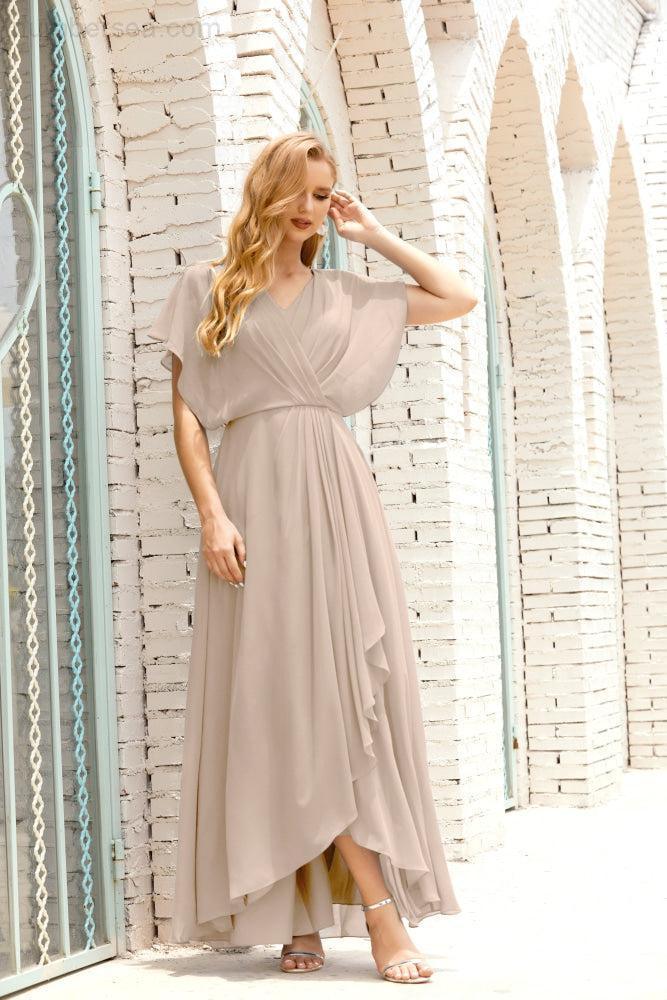 Mother of The Bride Dresses Plus Size V-Neck Floor Length Formal Prom Dress for Wedding Guest 28020