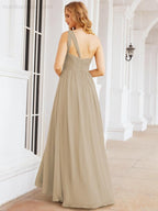 One Shoulder Bridesmaid Dresses Long Maxi Formal Evening Party Prom Gowns 28061